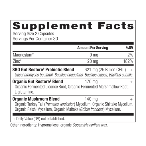 SBO Probiotics Gut Restore 25 Billion CFU