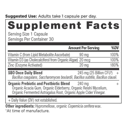 SBO Probiotics Once Daily Immune