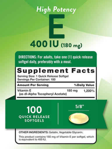 High Potency E 180 mg (400 IU)