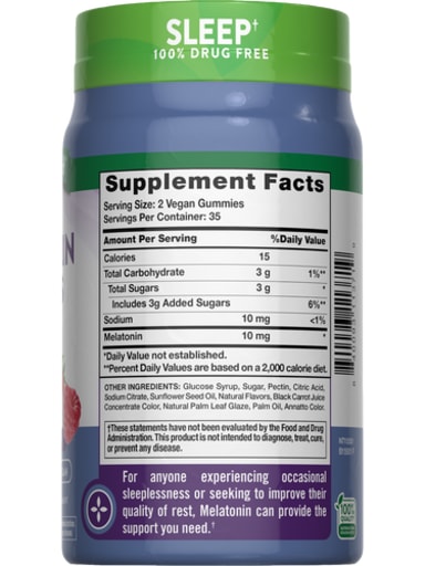 Extra Strength Melatonin 10 mg Gummies (Berry)