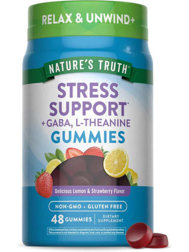 Stress Support+ with Gaba and L-Theanine Gummies (Lemon Strawberry)