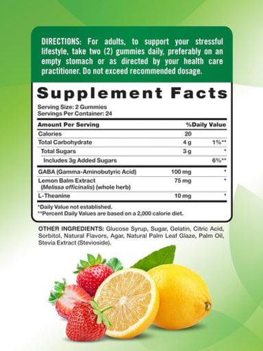 Stress Support+ with Gaba and L-Theanine Gummies (Lemon Strawberry)