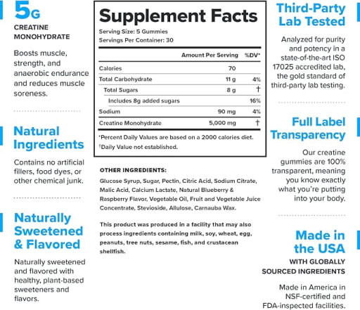 Creatine Gummies (Sour Blue Raspberry)