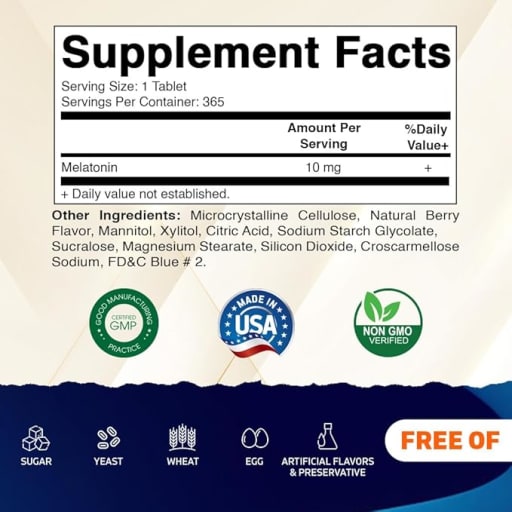 Fast Dissolve Melatonin 10 mg