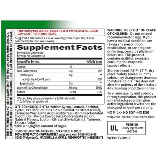 Sugar Free Vitamin D Gummies