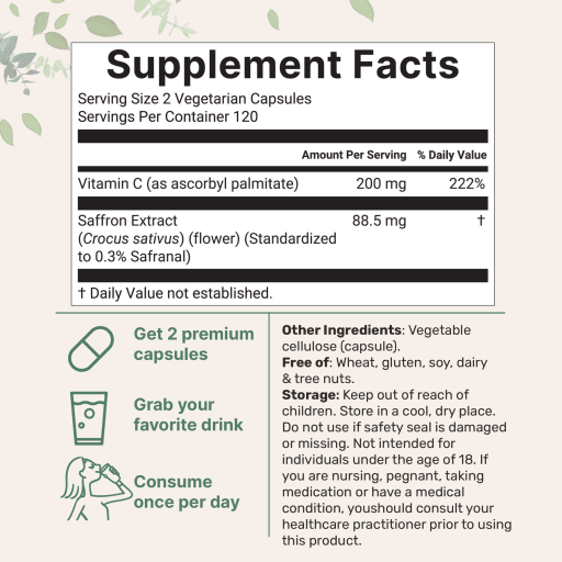 Pure Saffron Extract 88.5 mg