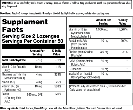 GABA L-Theanine Stress B Lozenge (Mango Tangerine)