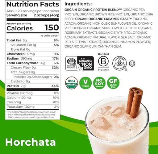 Organic Protein Powder (Horchata)