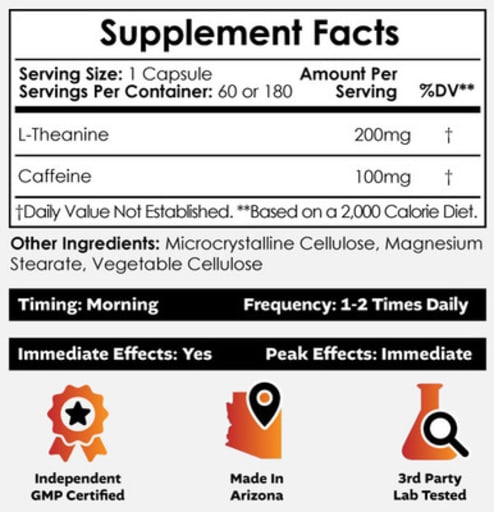 Caffeine 200 mg + L-Theanine 100 mg