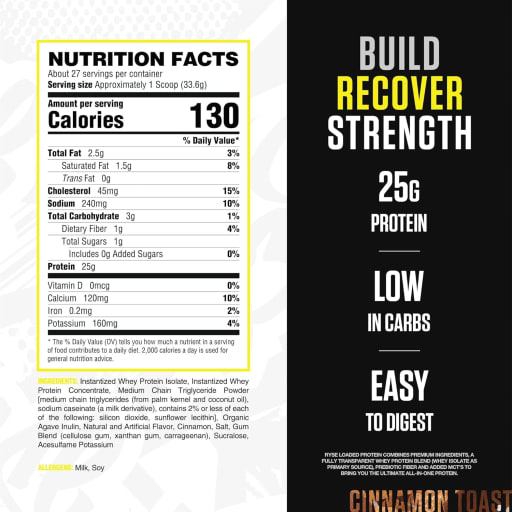 Ryse Loaded Protein Powder (Cinnamon Toast)