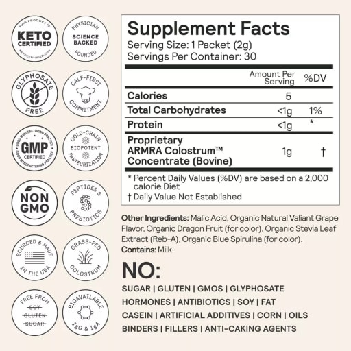 Colostrum Health Revival Travel Sticks (Valiant Grape)