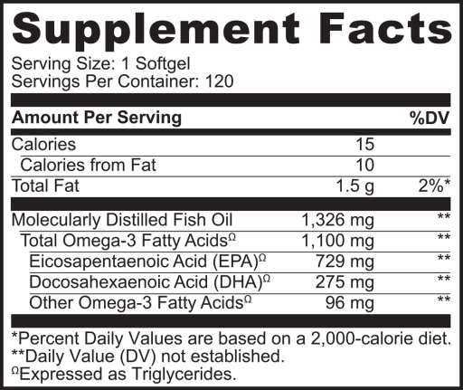 Omega-3 Triglyceride Fish Oil 1100 mg