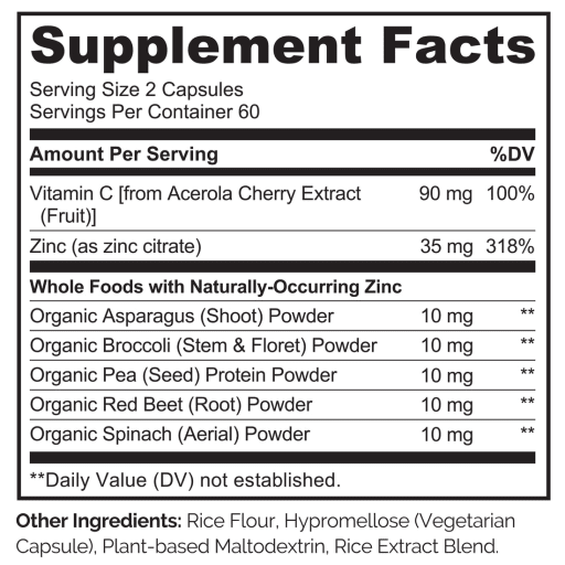 Vegan Zinc Whole Food Complex