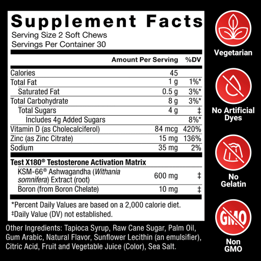 Test X180 Soft Chews (Berry Blast)