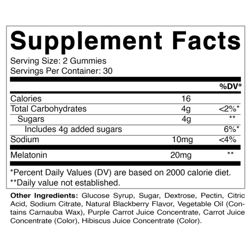 Melatonin Gummies 20 mg (Strawberry)