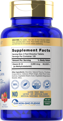 Sublingual B12 Methylcobalamin 2000 mcg (Berry)