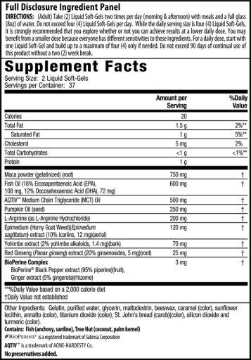 Steel-Libido X2 Maca & L-Arginine