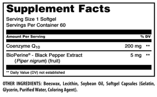 CoQ10 200 mg with BioPerine