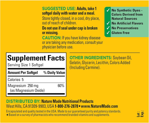 Magnesium Softgels 250mg
