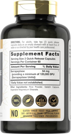 High Potency Serrapeptase 120000 SPU
