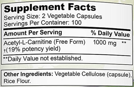 Acetyl L-Carnitine 1000 mg