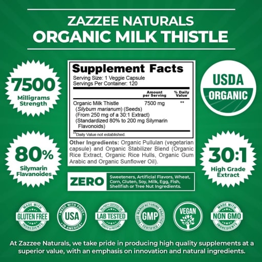 Organic Milk Thistle 7500 mg