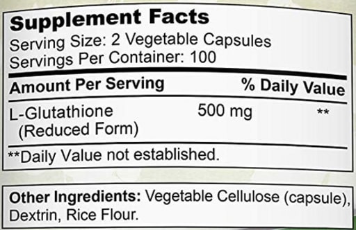 Reduced Glutathione 500 mg