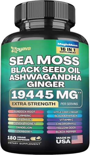 Sea Moss Black Seed Oil Ashwagandha Ginger