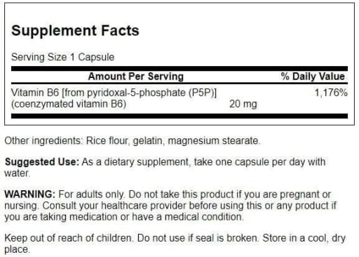 P-5-P Pyridoxal-5-Phosphate 20 mg