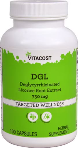 DGL Deglycyrrhizinated Licorice Root Extract 750 mg