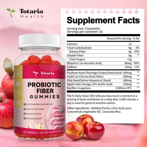 Probiotic Fiber Gummies (Apple)