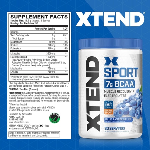 XTEND Sport BCAA Powder (Blue Raspberry Ice)