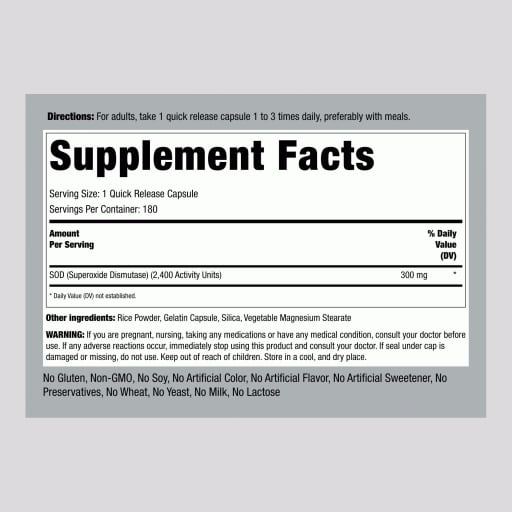 Superoxide Dismutase 300 mg
