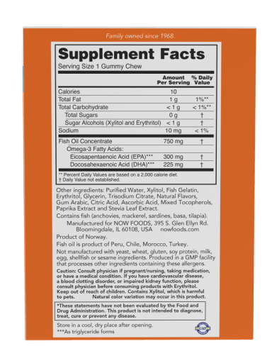 Omega-3 Fish Oil Gummy Chews Passion Fruit Flavor