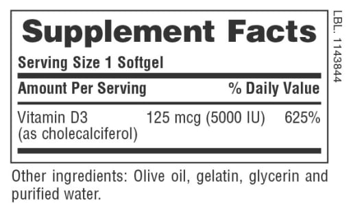 Vitamin D3 5000 IU Softgels