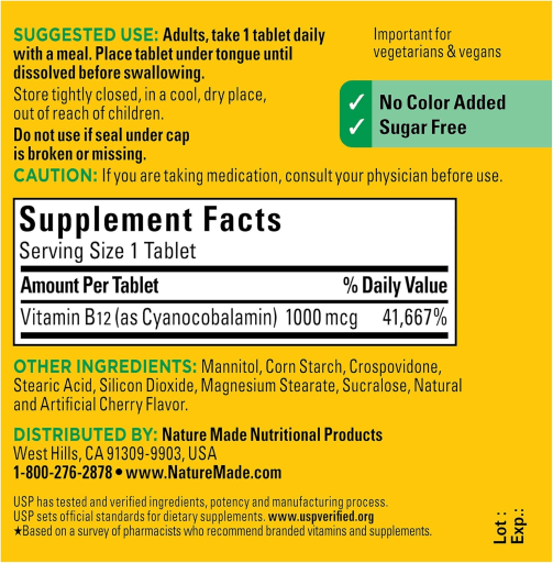 Sublingual B12 1000 mcg (Cherry)