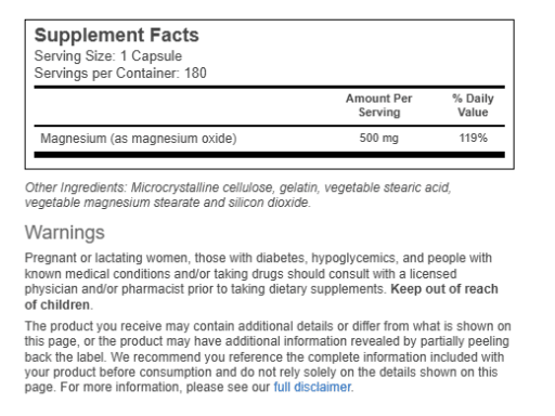Magnesium 500 mg