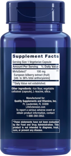 Standardized European Bilberry Extract 100 mg