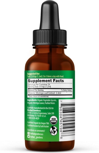 Organic Moringa Leaf Liquid Extract