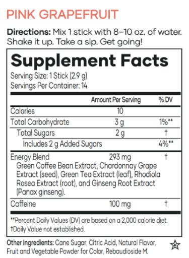 Sustained Energy Boost (Pink Grapefruit)