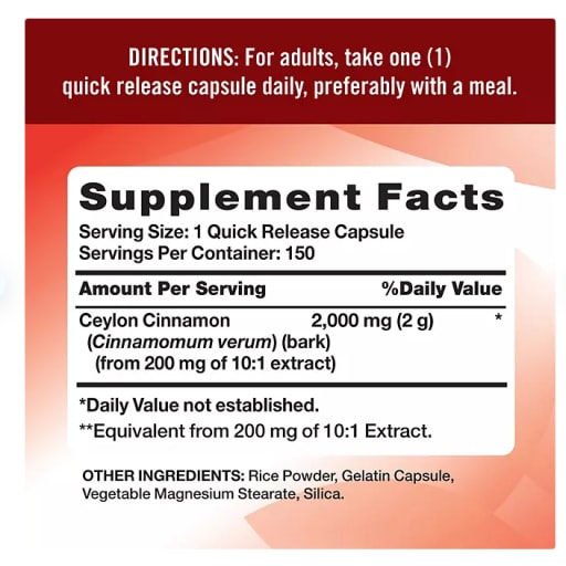 Concentrated Ceylon Cinnamon 2000 mg
