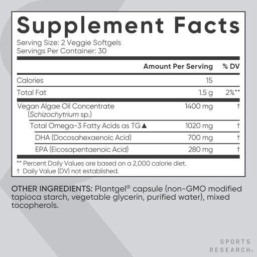 Vegan Omega-3 Algae Oil