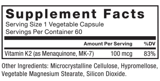 MK-7 Vitamin K2 100 mcg