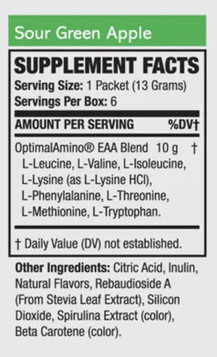 OptimalAmino® OTG Stick Packs (Sour Green Apple)