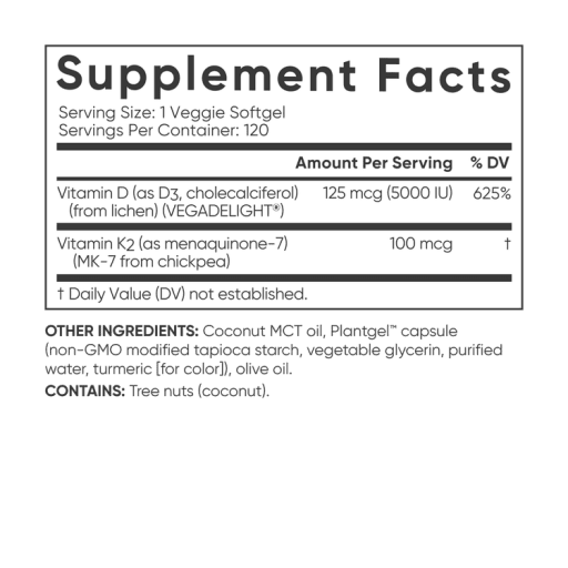 Vitamin D3 + K2 with Coconut Oil