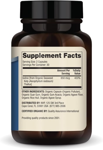Iodine from Organic Seaweed 650 mg