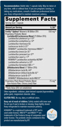 Optima Probiotic Fortify Women's Vaginal Health