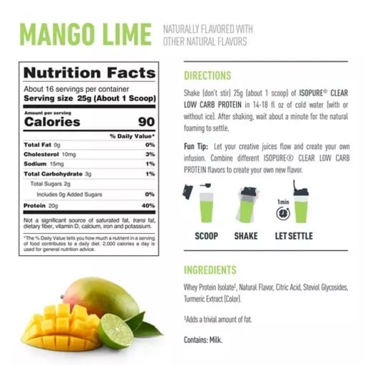 Clear Low Carb Protein Powder (Mango Lime)