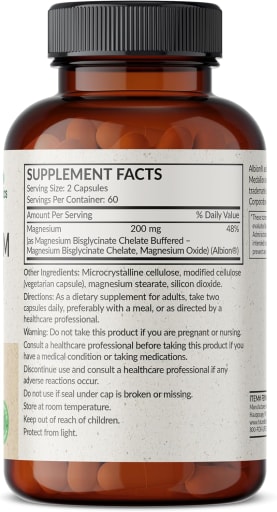 Magnesium Glycinate Chelate Buffered 200 mg