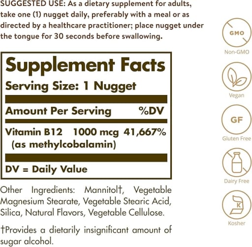 Methylcobalamin (Vitamin B12) 1000 mcg Nuggets